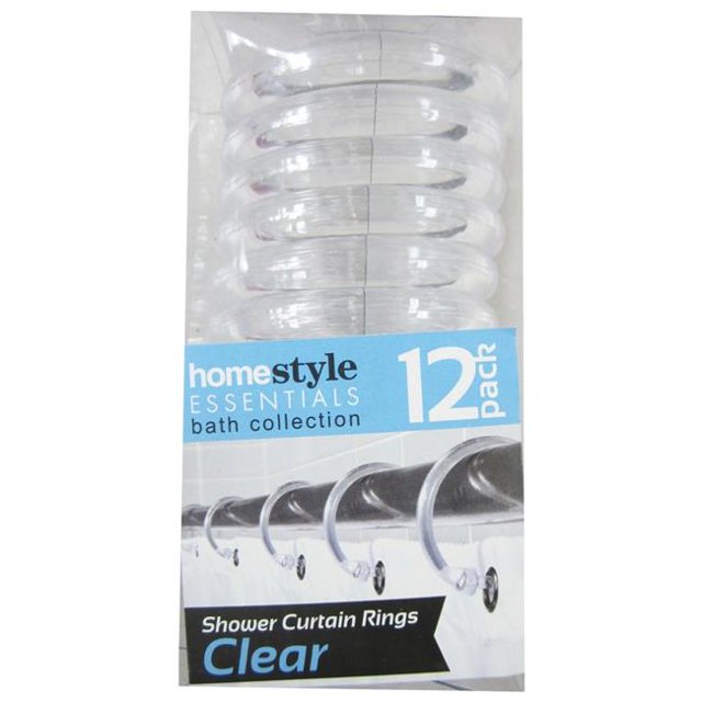 DDI 12-Piece Round Shape Clear Shower Curtain Rings Case of 48