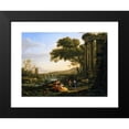 thumbnail image 2 of Claude Lorrain 18x14 Black Modern Framed Museum Art Print Titled - Landscape with Nymph and Satyr Dancing, 2 of 5