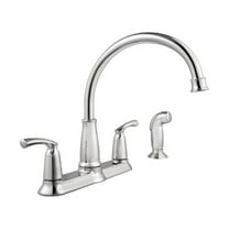 Moen Bexley Two Handle Chrome Kitchen Faucet Side Sprayer Included