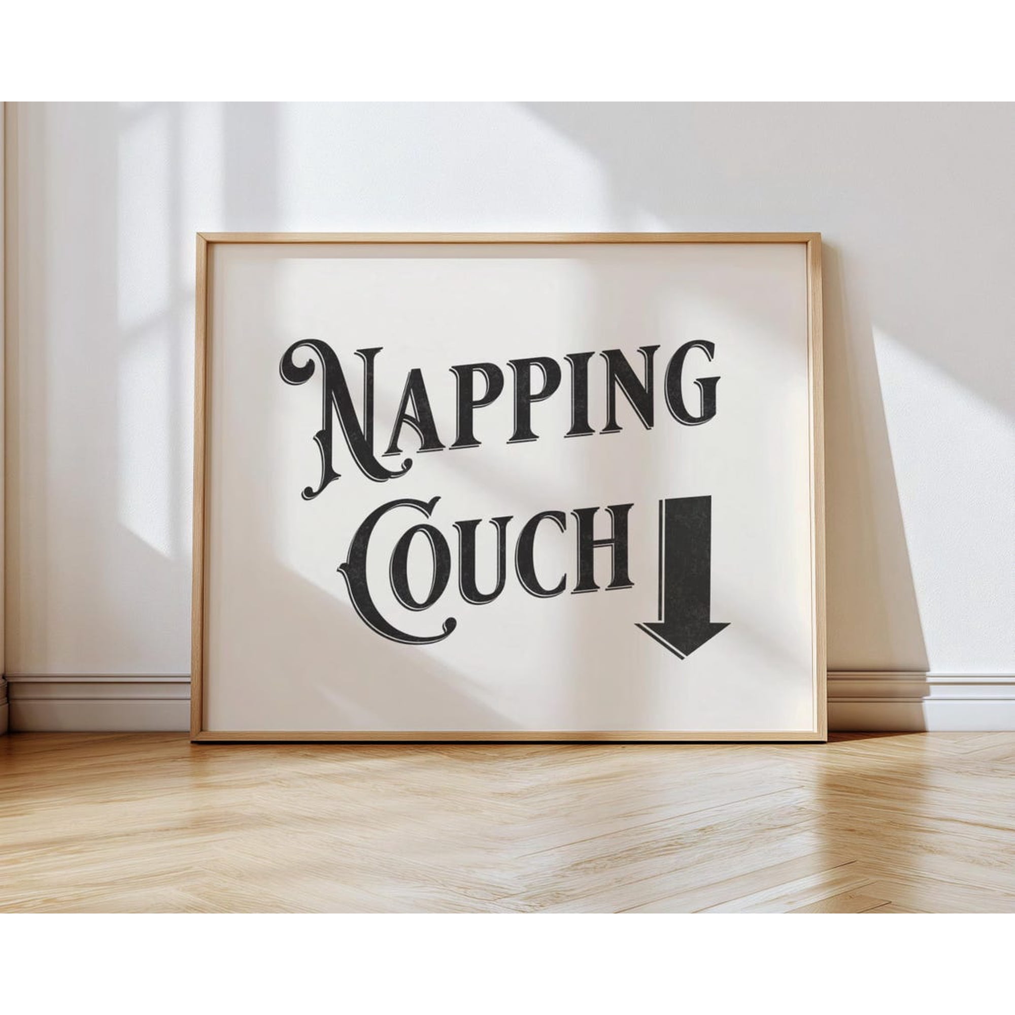 Napping Couch Arrow Print Cozy Living Room Decor Typography Family Room Wall Art Relaxation Zone Print Sign
