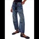 thumbnail image 1 of Pantalones Vaqueros Holgados de para Mujer, de Tiro Bajo, con Parches y Pernera y Bolsillos. Salpicaduras de Tinta M, 1 of 9