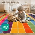 thumbnail image 4 of ODIKA Whimsical Checkered Stripe Maximalist Contemporary Funky Plush for Dining Room, Under Table, Office, Non-Slip Chair-Friendly Floor, 4 of 7