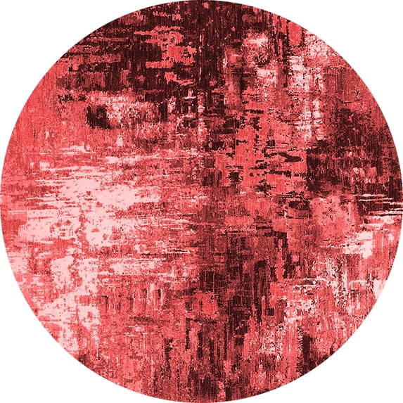 Ahgly Company Indoor Round Oriental Red Industrial Area Rugs, 7' Round