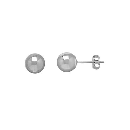 Brilliance Fine Jewelry 10K White Gold 6mm Ball Stud Earrings