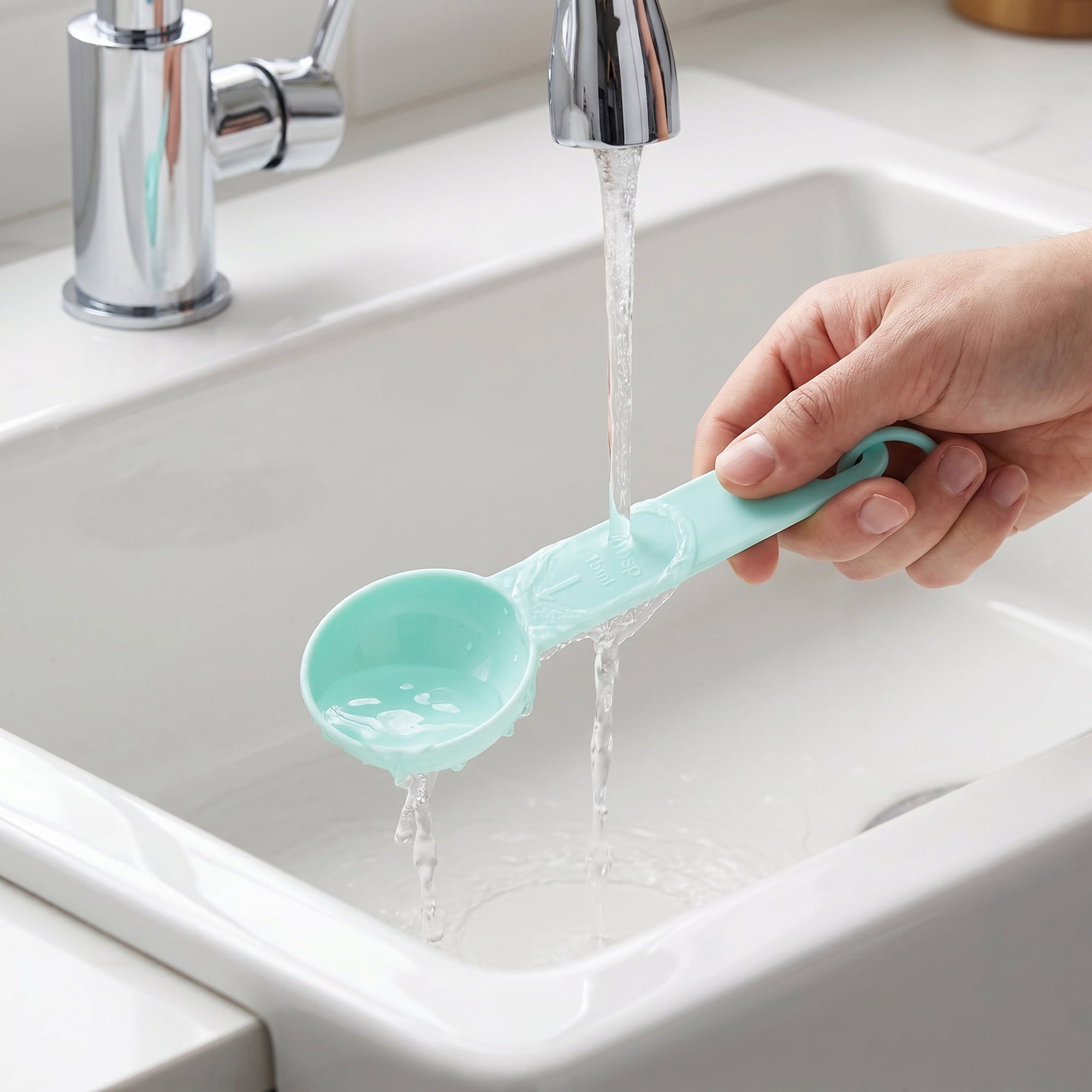 Unique Bargains Plastic Measuring Spoons for Dry Ingredients Green 5Pcs