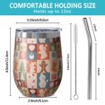 thumbnail image 5 of 12oz Stemless Wine Tumblers Multicolor Christmas Icon Pattern Vacuum Insulated Stainless Steel Travel Tumbler Cups Mug with Lid and Straw for Champaign,Cocktail,Beer with Cleaning Brush, 5 of 5