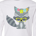 thumbnail image 4 of Inktastic Hipster Raccoon, Raccoon With Glasses, Flowers Long Sleeve Youth T-Shirt, 4 of 5