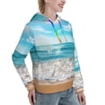 thumbnail image 6 of Picia Sunny Ocean Waves Pattern Casual Women's Hoodie, Hooded Sweatshirt with Kangaroo Pocket, Comfortable Pullover with Eye-catching Drawstrings-Large, 6 of 7