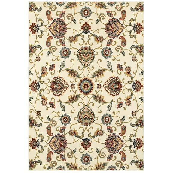 Moretti Nepal Area Rug 9946W Ivory Curls Borderless 1' 10" x  3' Rectangle