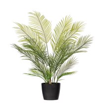 Vickerman 50" Green Areca Palm Plant. This is an artificial plant in a black plastic pot.