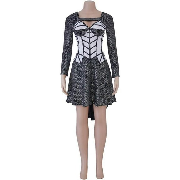 Women’s Black Rimmed Elegant Outfit Jane Seymour Fashion Dress for Events and Performances