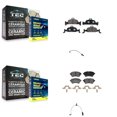 thumbnail image 1 of Positive Plus Front Rear Semi-Metallic Disc Brake Pads and Wear Sensors Kit for Car Audi A6 Quattro 2.0L KPW-101438, 1 of 8