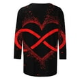 thumbnail image 4 of Awdenio New Arrivals Fashion Tops Womens Valentine's Day Shirts 3/4 Sleeves Blouse Round Neck Heart Printed Casual Top Clearance,Size S-3XL, 4 of 5