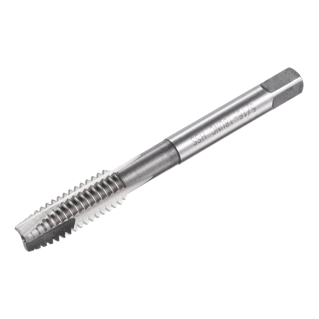 Unique Bargains 5/16-18 UNC High Speed Steel Machine 3 Flutes Spiral Point Thread Tap Uncoated