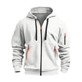 thumbnail image 4 of Ahabrexf Coat Set, Men's Solid Color Sports Zipper Pockets Long Sleeve Hooded Top and Bottoms, 4 of 8