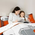 thumbnail image 5 of American Football Style Comforter Set Football Lovers Bedding Valentines Day Gifts for Him, American Football City Bedding Twin Orange Black Duvet Insert, 1 Comforter 1 Pillowcase (Chicago), 5 of 7