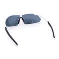 thumbnail image 4 of Mens Baseball Half Rim Wrap Around Oversized Shield Sport Sunglasses White - Black, 4 of 4