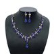 thumbnail image 5 of BRIGHTFUFU 1 juego de collar y aretes de moda conjunto de joyas de diamantes de imitación para mujer accesorios de vestido de novia para mujer (azul), 5 of 7