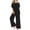Black, variant on Mrat Womens Jumpsuits Womens Trendy Summer Solid Casual Ruffle Sleeveless Suspender Jumpsuit Casual Pants Straight Leg S-101 Black M