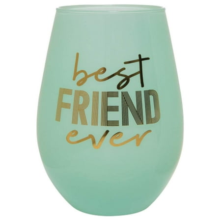 30oz Mint Green Stemless Wine Glass - Best Friend