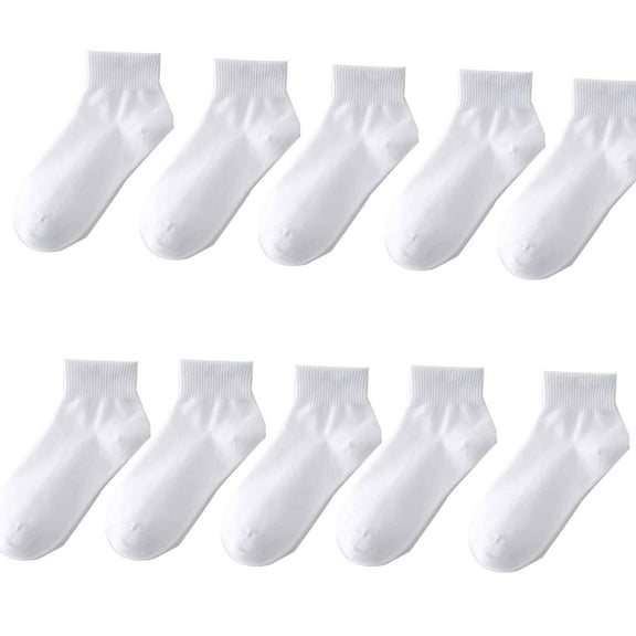 TELOLY 10Pairs Low Cut Socks,Running Socks,Short Socks for Women and Men,Unisex White Socks