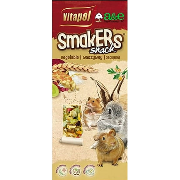 AE Cage Company Smakers Vegetable Sticks for Small Animals [Small Pet Fruit Treats, AE Cage Company, Bird Supplies] 2 count