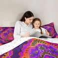 thumbnail image 5 of Homewish Purple Pink Damask Full Size Comforter Sets, Western Rustic Hippie Bedding Comforter Set, Teens kids Adult Female Reversible Bedding Sets, Lightweight Room Decor, 3 Pieces, 5 of 8