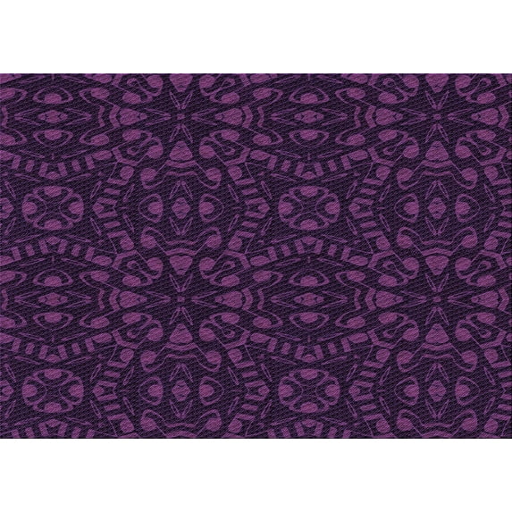 Ahgly Company Machine Washable Indoor Rectangle Transitional Deep Purple Area Rugs, 7' x 9'