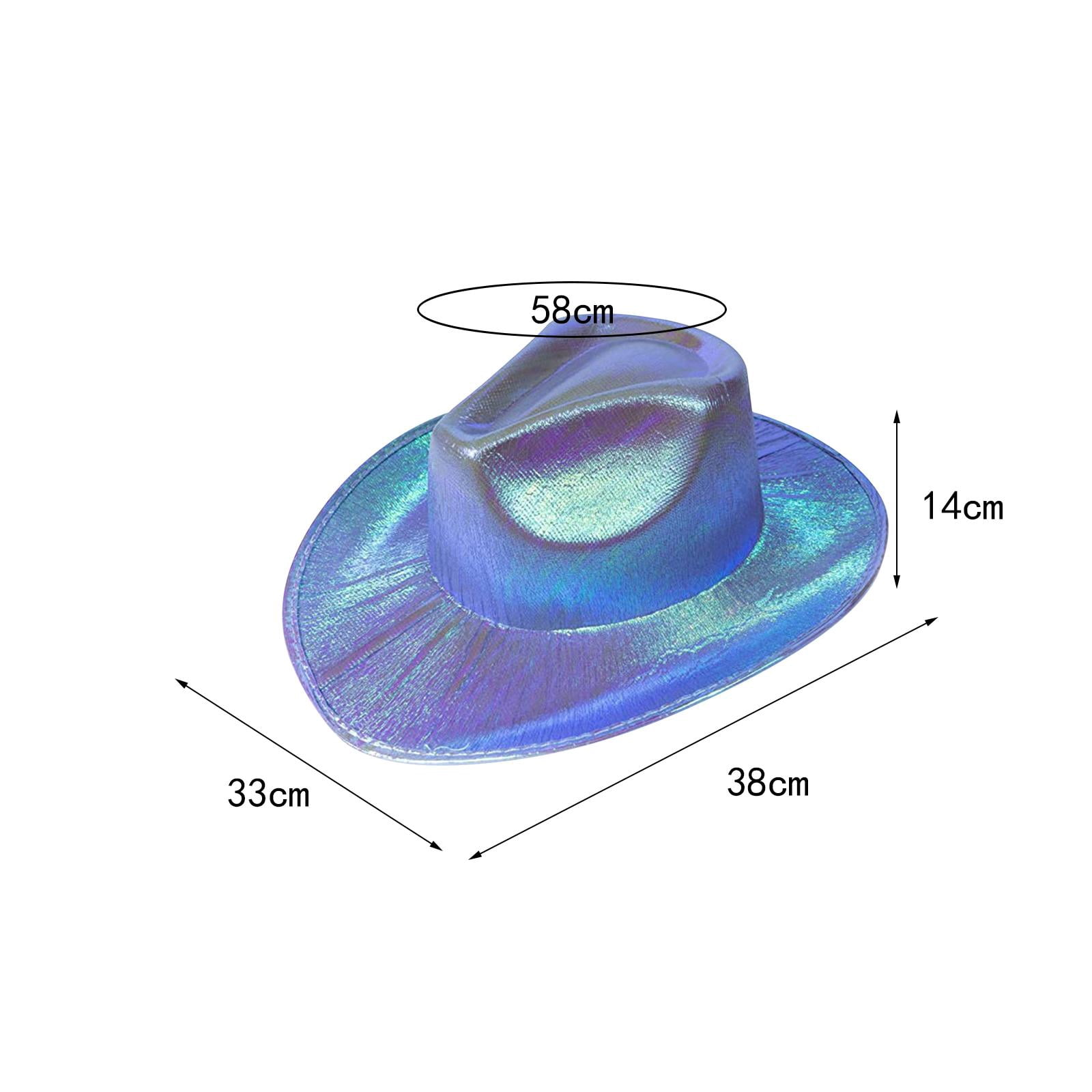 Holographic Cowboy Hat with Adjustable Strap, Medium, Glitter Rave Party Rave Space Cowboy Hat main image 2
