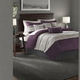 thumbnail image 2 of Luxurious Faux Suede Bedding Sets 7Piece Queen Size Purple with Decorative Touches, 2 of 10