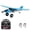 Blue With 2 Batteries, variant on M7 Off-road RC Plane 6-channel Brushless Remote Control Airplane Fixed Wing With 6-Axis Gyro 3D Stunts EPP Foam Aircraft Model Toys For Boys