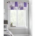thumbnail image 4 of Kitchen Cafe Valance Curtain for Small Windows,Abstract Graffiti Geometric Art Rod Pocket Valances Lavender Purple Grey Color Block Window Treatment Panel for Living Room/Bedroom/Bathroom,60x18in, 4 of 9