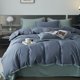 thumbnail image 2 of Nvzi Juego de sábanas, juego de sábanas y fundas de almohada, juego de cama individual, ropa de cama de hotel, decoración del hogar (azul oscuro), 2 of 4