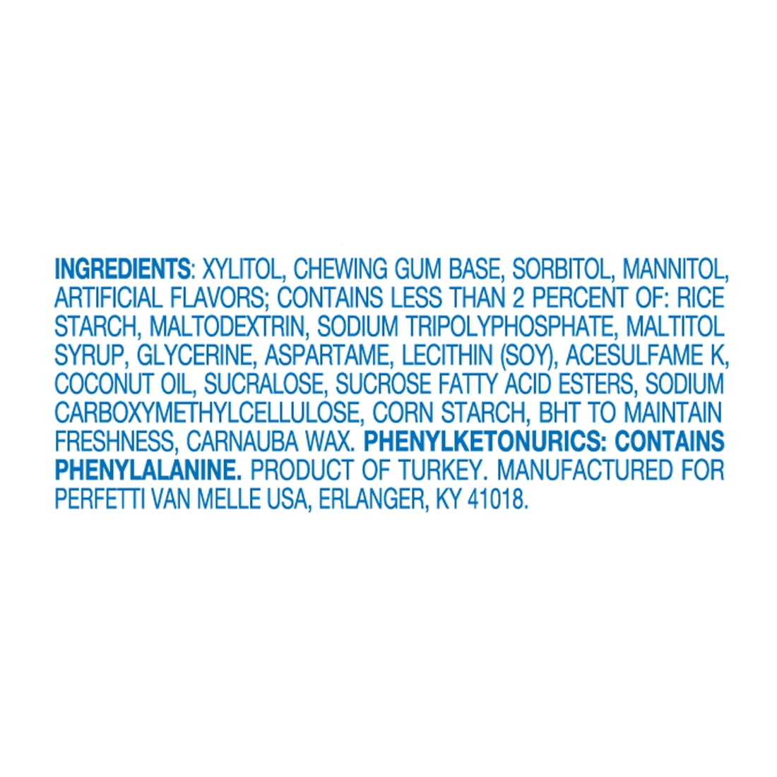 Mentos Always White Peppermint Flavored Gum, 100 Piece Bottle