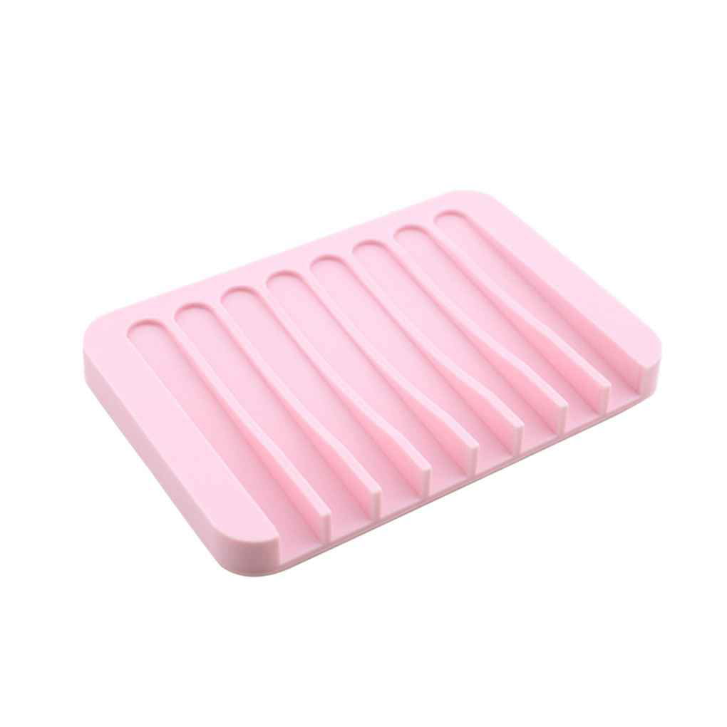 Eco-friendly Silicone Bathroom Soap Dish Plate Holder Tray Storage Case Durabale 