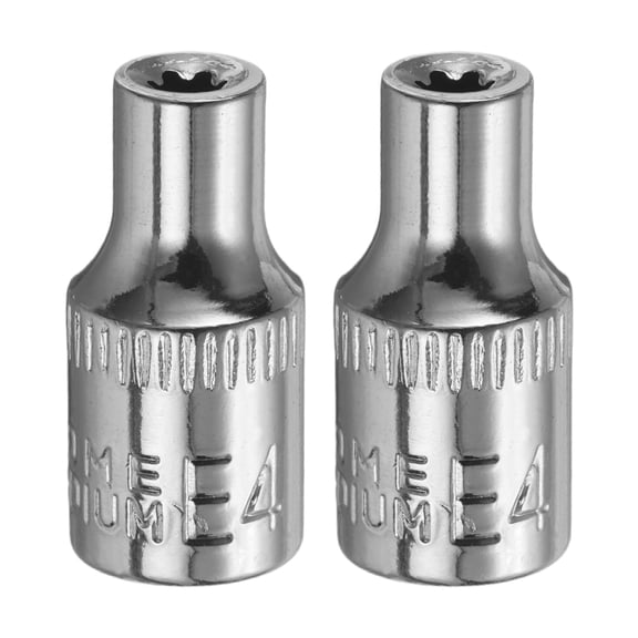 Uxcell 2pcs E-Torx Socket 1/4" Drive E4 External Torx Deep Socket CR-V Star Socket