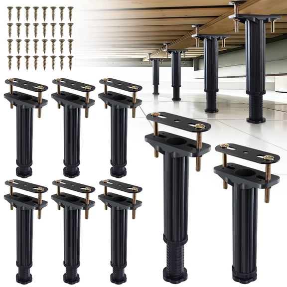 LOSCHEN 8PCS Adjustable Height Bed Support Legs 7.9-13 inch, Bed Frame Support Legs for Bed Slat, Bed Support Reinforcement Parts Bed Frame Support Replacement