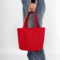 thumbnail image 4 of Muka Blank Small Canvas Tote Bag for Kids, Cotton Lunch Bag, Handheld Grocery Shopping Bag - 11.8" W x 7.9" H x 3.9" D-Coffee, 4 of 7