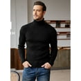 thumbnail image 4 of Coshow Men's Knitted Pullover Turtleneck Slim Fit Ribbed Casual Sweater, 4 of 5