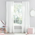 thumbnail image 3 of Your Zone Reversible Ruffle Blackout Curtain Panel, 1 Panel, White, 37" W x 95" L, 3 of 7