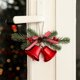 thumbnail image 4 of Adorno de campanas del árbol de Navidad Campana de hierro forjado de terciopelo rojo con nudo de lazos | Decoración colgante festiva para el ambiente navideño | Campana de Navidad metálica, 4 of 6