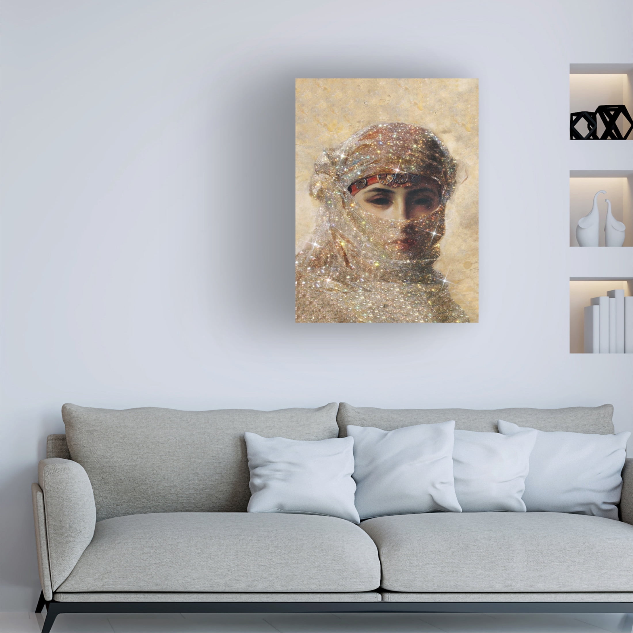 Trademark Fine Art Artelele Glittered Beauty Canvas Wall Art