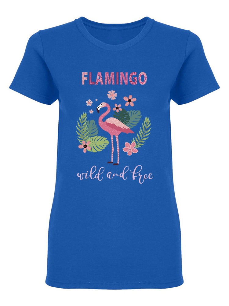 Watercolor Tropical Flamingo Womens Fashion Round Neck Loose Sports Casual T-Shirt Wild Short Sleeve