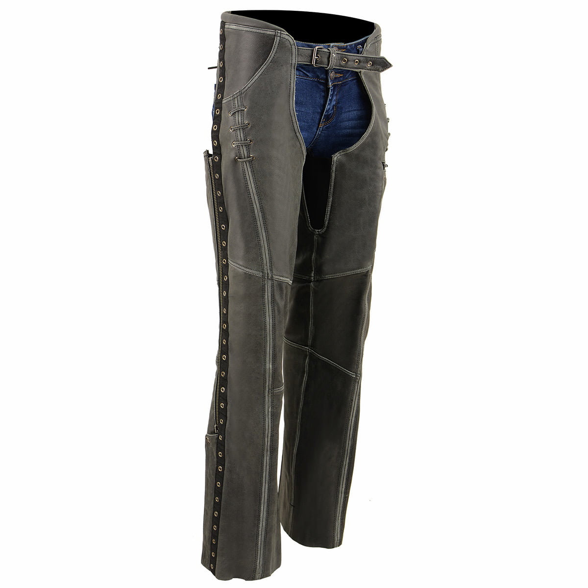 XXX-Large Mens Cowhide Premium Leather Elastic Fit Chaps