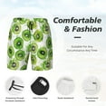 thumbnail image 3 of Sikiie Green Kiwi Print Men's Double Layer Swimming Trunks, Adjustable Waistband and Pockets Sports Swimming Trunks, Beach Swimwear-Small, 3 of 6