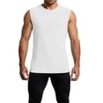 thumbnail image 2 of Men's Ribbed Tank Top Undershirts Moisture Wicking Breathable, Fitted Ruglar Fit T Shirts for Men Size 4XL White, 2 of 7