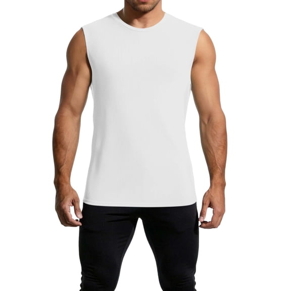 S-4X Plus Size Mens Big & Tall Tank Tops Sleeveless Crewneck Workout Undershirts Shirts Casual Solid Color Pullover Breathable Basic Athletic Tanks