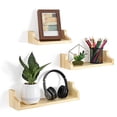 thumbnail image 6 of NEX Floating Shelves Wall Shelves Metal Brackets Wall Mounted Rustic Wood Shelves Set of 3 Pale Yellow (NX-HK89-32), 6 of 7