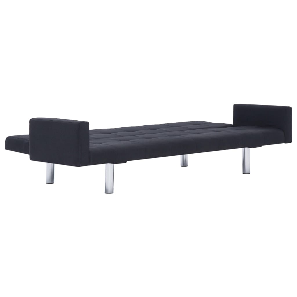 Kepooman Home Convertible Faux Leather Sofa Bed with Armrest for Living Room, Black Kepooman Home Convertible Faux Leather Sofa Bed with Armrest for Living Room, Black