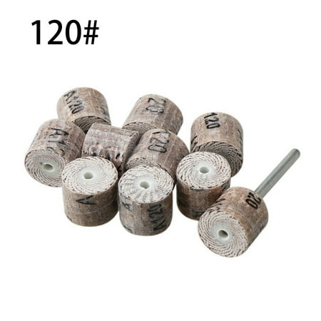 

BAMILL 10Pcs 12mm Flap Wheel Sandpaper Sanding Disc For Rotary Tool 80-600 Grit